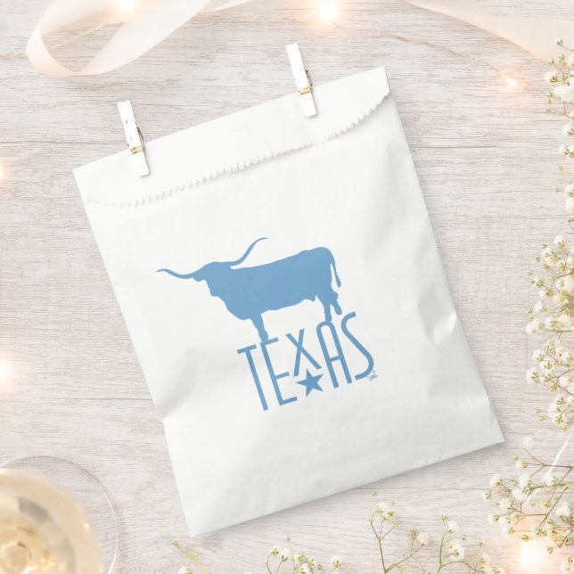 Symbols of Texas, Longhorn, blue Favour Bags (Clipped)