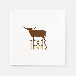 Symbols of Texas, Longhorn, brown Napkin