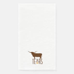 Symbols of Texas, Longhorn, brown small Napkin