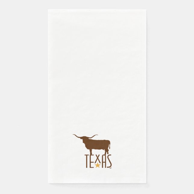 Symbols of Texas, Longhorn, brown small Napkin (Front)