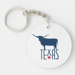 Symbols of Texas, Longhorn, navy Key Ring
