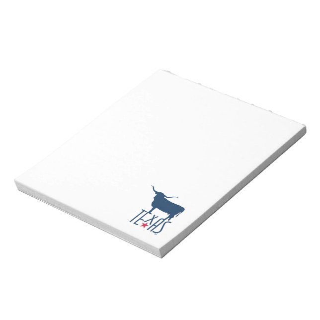Symbols of Texas, Longhorn, navy Notepad (Rotated)