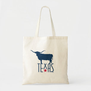 Symbols of Texas, Longhorn, navy Tote Bag