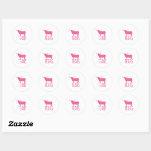 Symbols of Texas, Longhorn, pink Classic Round Sticker