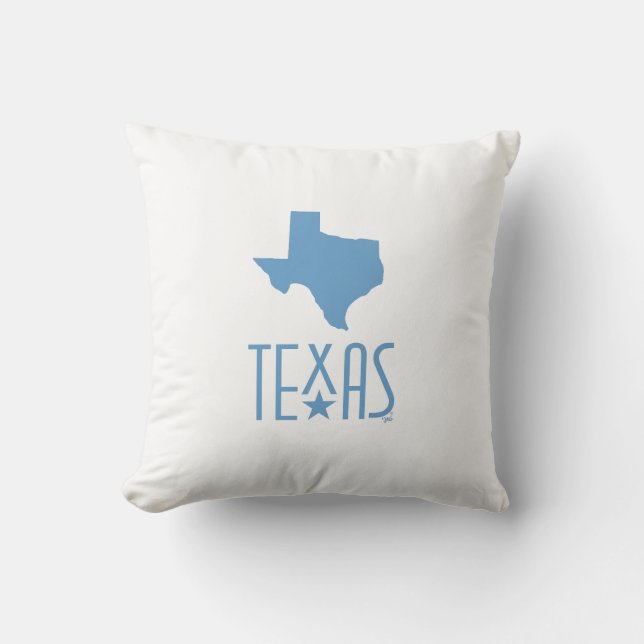 Symbols of Texas, state of Texas, blue Cushion (Front)