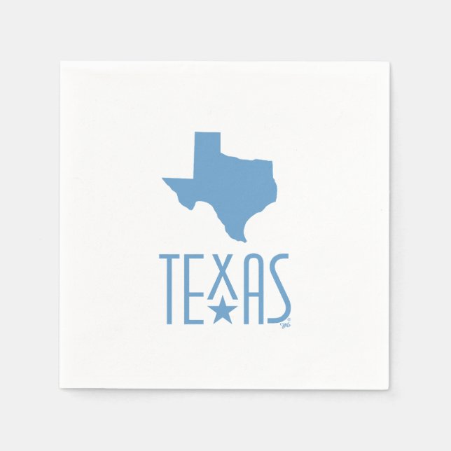 Symbols of Texas, state of Texas, blue Napkin (Front)