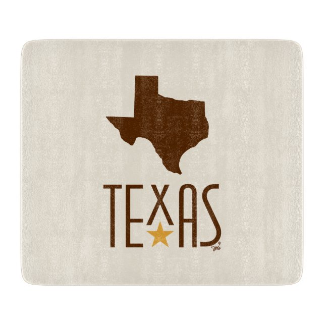 Symbols of Texas, State of Texas, brown Cutting Board (Front)