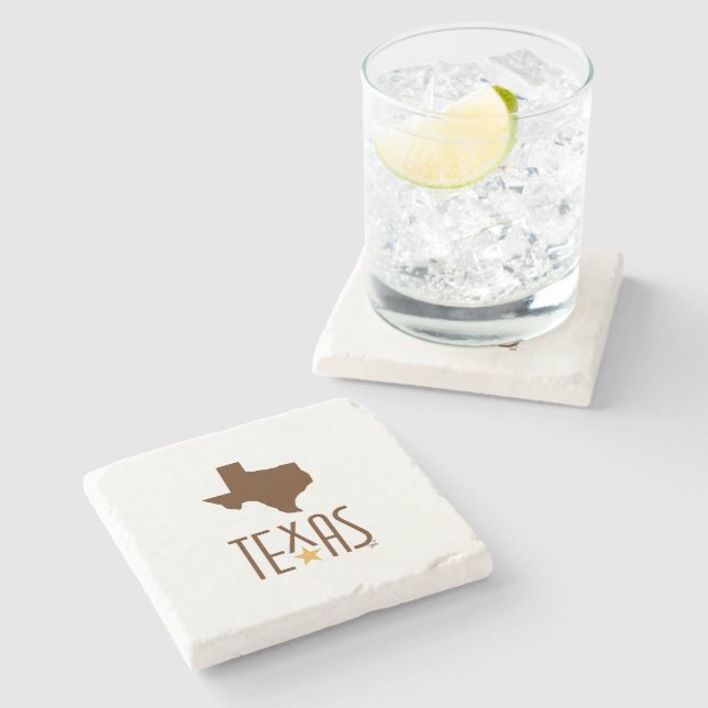 Symbols of Texas, State of Texas, brown Stone Coaster (Side)