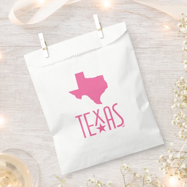 Symbols of Texas, state of Texas, pink Favour Bags (Clipped)