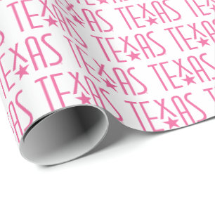 Symbols of Texas, Texas and Star Pink Wrapping Paper