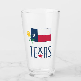 Symbols of Texas, Texas Flag and Yellow Rose Glass