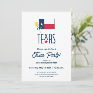 Symbols of Texas, Texas Flag and Yellow Rose Invitation