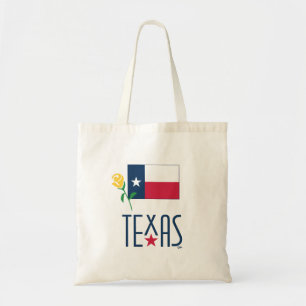 Symbols of Texas, Texas Flag and Yellow Rose Tote Bag
