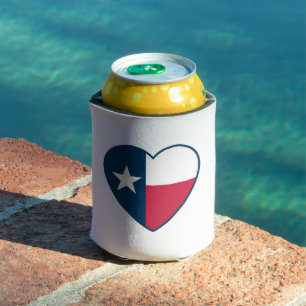 Symbols of Texas, Texas Flag, Heart Can Cooler