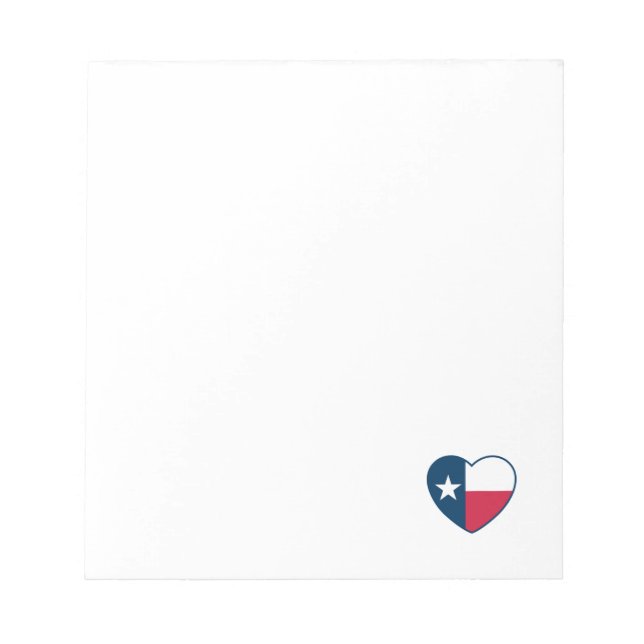Symbols of Texas, Texas Flag, Heart Notepad (Front)