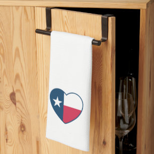 Symbols of Texas, Texas Flag, Heart Tea Towel