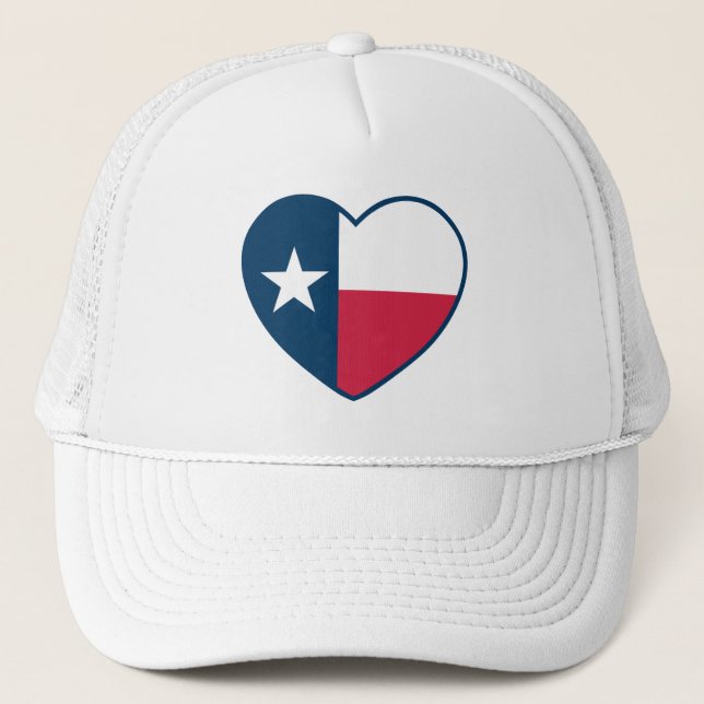 Symbols of Texas, Texas Flag, Heart Trucker Hat (Front)