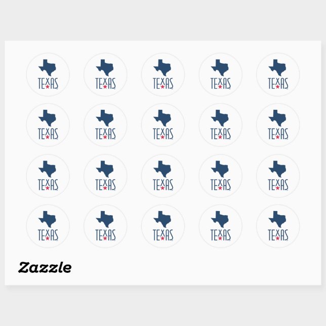 Symbols of Texas, Texas, navy blue Classic Round Sticker (Sheet)