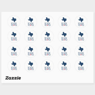 Symbols of Texas, Texas, navy blue Classic Round Sticker