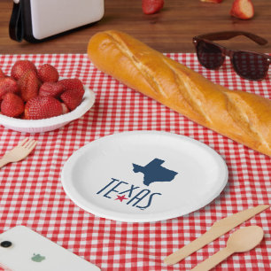 Symbols of Texas, Texas, navy blue Paper Plate