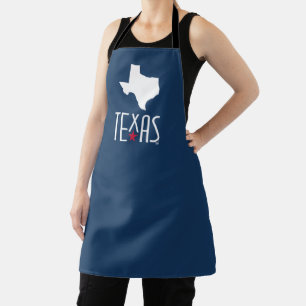 Symbols of Texas, Texas, navy blue, red star Apron