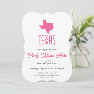 Symbols of Texas, Texas, pink Invitation