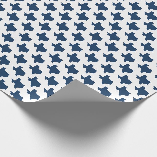 Symbols of Texas, Texas State, Navy Wrapping Paper (Corner)