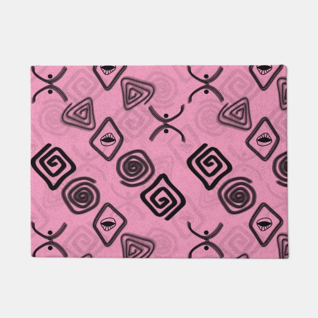 Symbols on pink. doormat (Front)