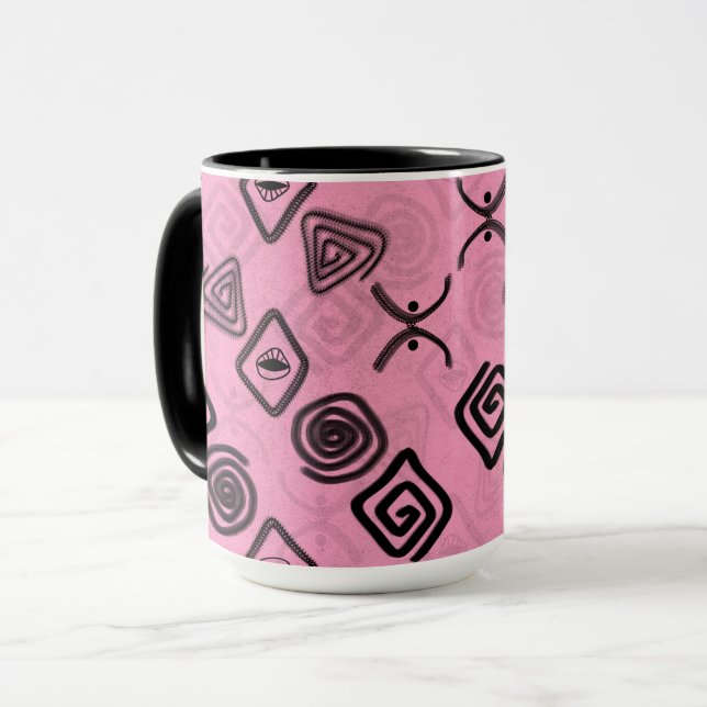 Symbols on pink. mug (Front Left)