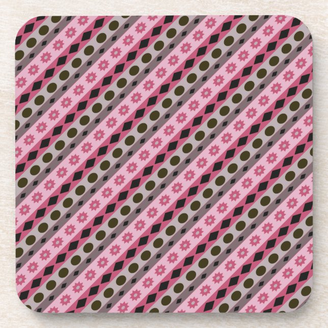 SYMBOLS pink small print Coaster (Front)