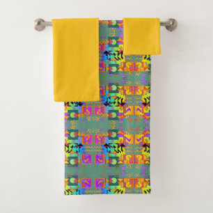 Symbols + Punctuation Muted Green Bath Towel Set