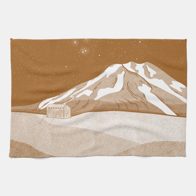 Syme Hut Mount Taranaki Tea Towel (Horizontal)