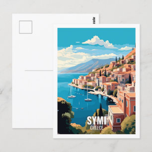 Symi Greece Famous Travel Places Postcard