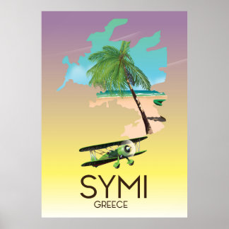 Symi Greece travel poster