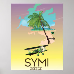 Symi Greece travel poster
