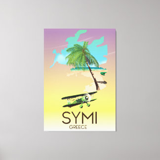 Symi Greece travel poster Canvas Print