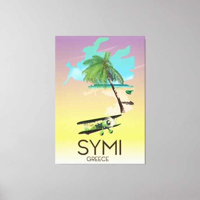 Symi Greece travel poster Canvas Print (Front)