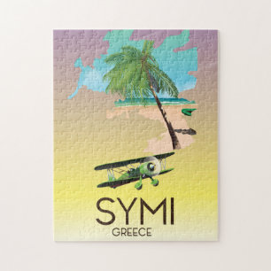 Symi Greece travel poster Jigsaw Puzzle