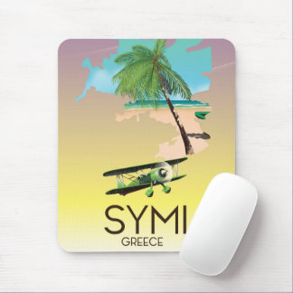 Symi Greece travel poster Mouse Mat