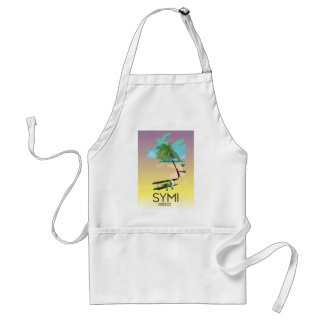 Symi Greece travel poster Standard Apron