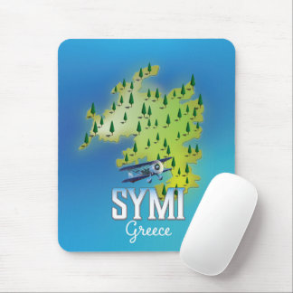 Symi Island Map Greece travel poster. Mouse Mat