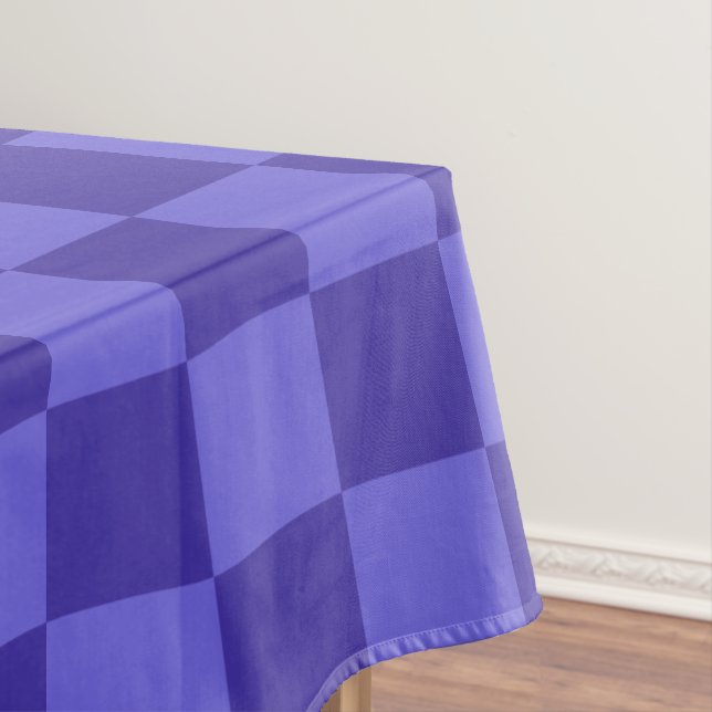 Symmetric Blue Chequerboard Design Tablecloth (In Situ)