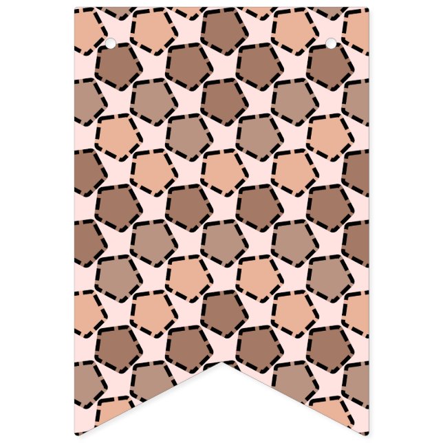 Symmetric Brown Pentagons with Dashed Borders Bunting (First Flag)