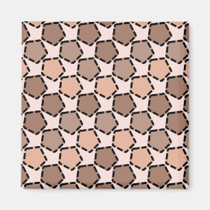 Symmetric Brown Pentagons with Dashed Borders Magnet
