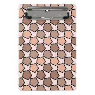 Symmetric Brown Pentagons with Dashed Borders Mini Clipboard