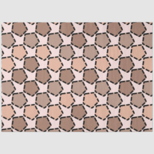 Symmetric Brown Pentagons with Dashed Borders Tissue Paper