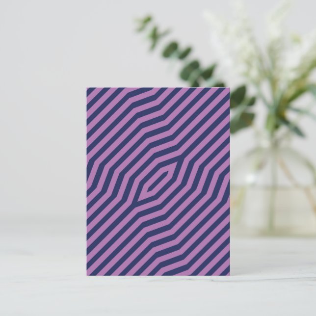 Symmetric diagonal stripes background 11 holiday postcard (Standing Front)