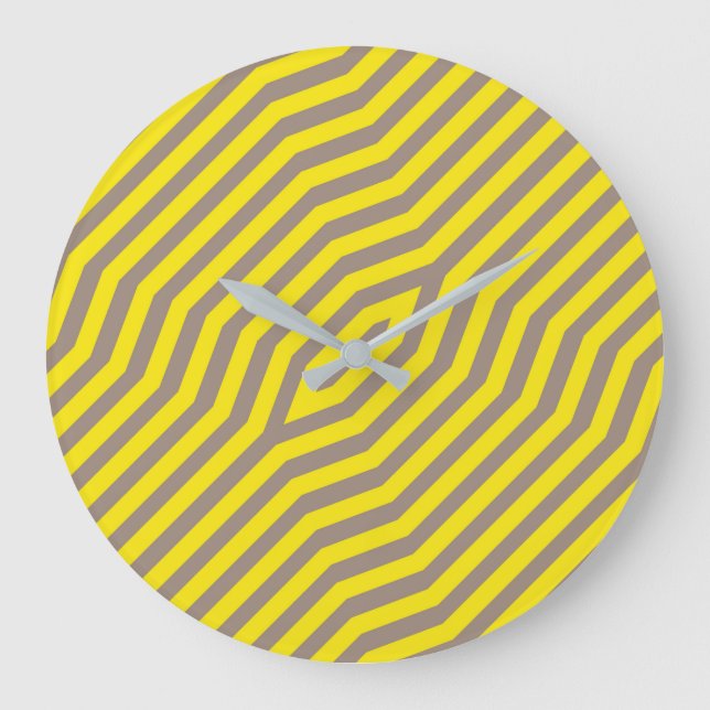 Symmetric diagonal stripes background 14 large clock (Front)