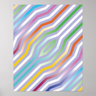 Symmetric diagonal stripes background 1 poster