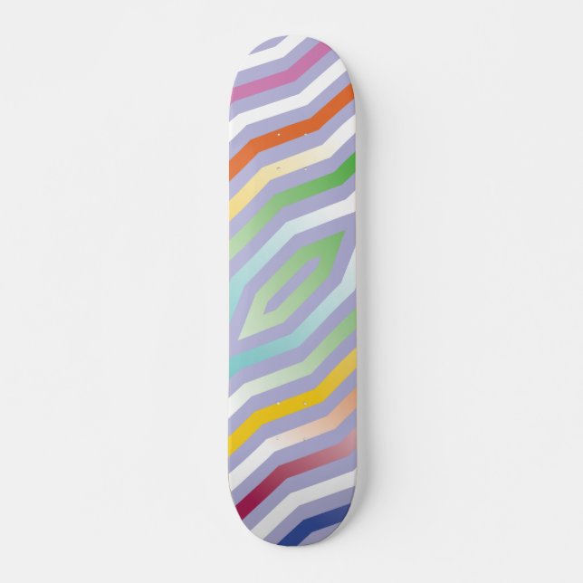 Symmetric diagonal stripes background 1 skateboard (Front)